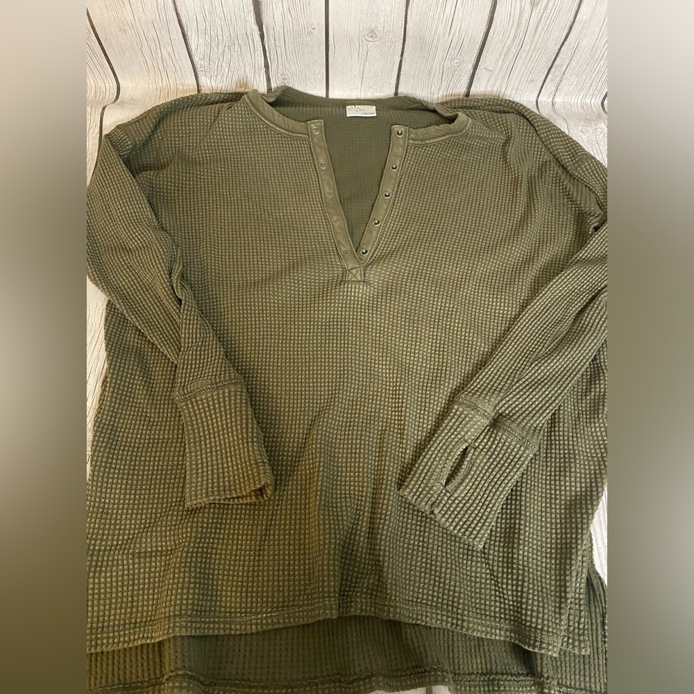 Offline Waffle Button Up Top - image 1